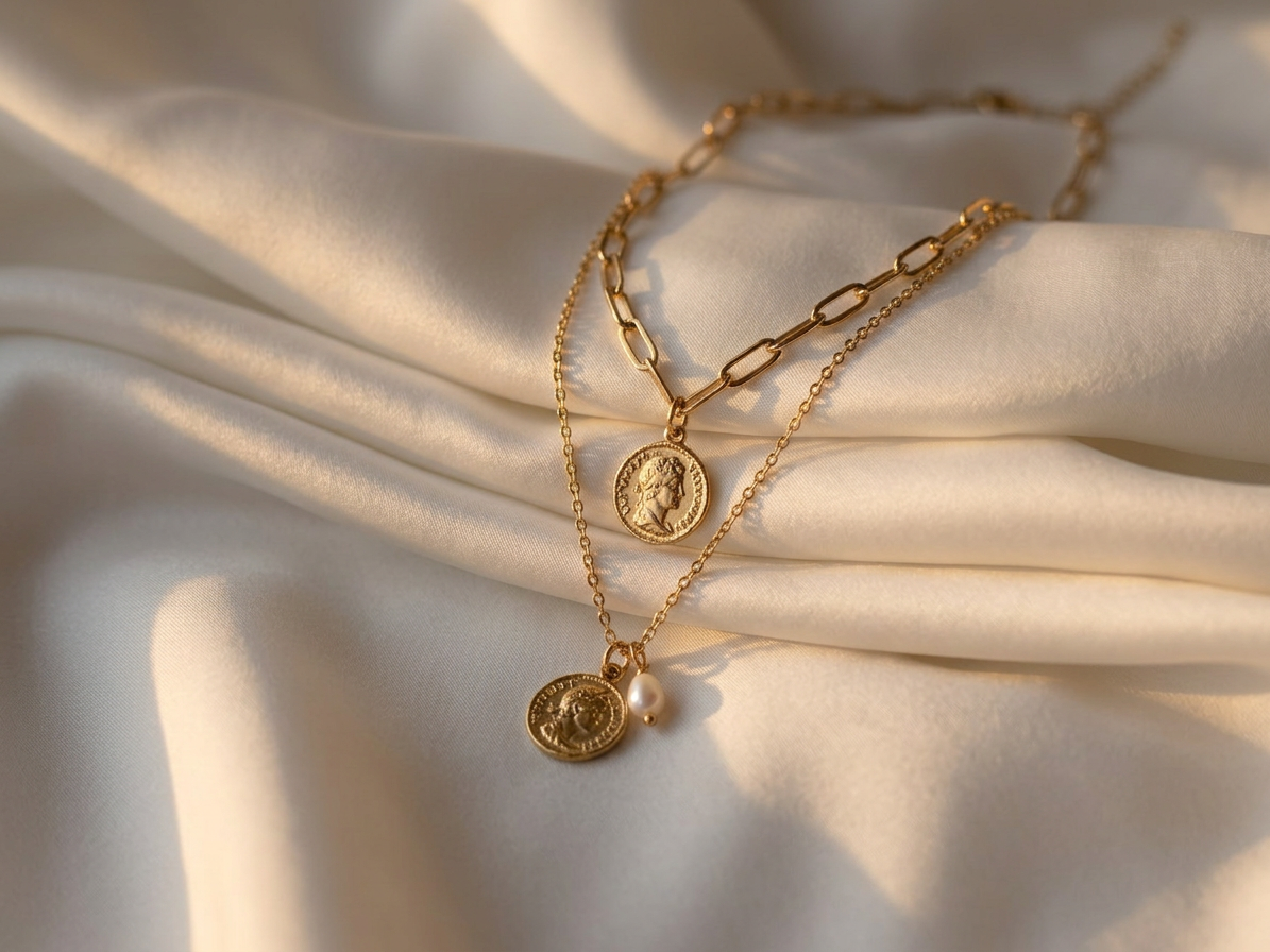 Náhrdelník Little Coin & Pearl Gold