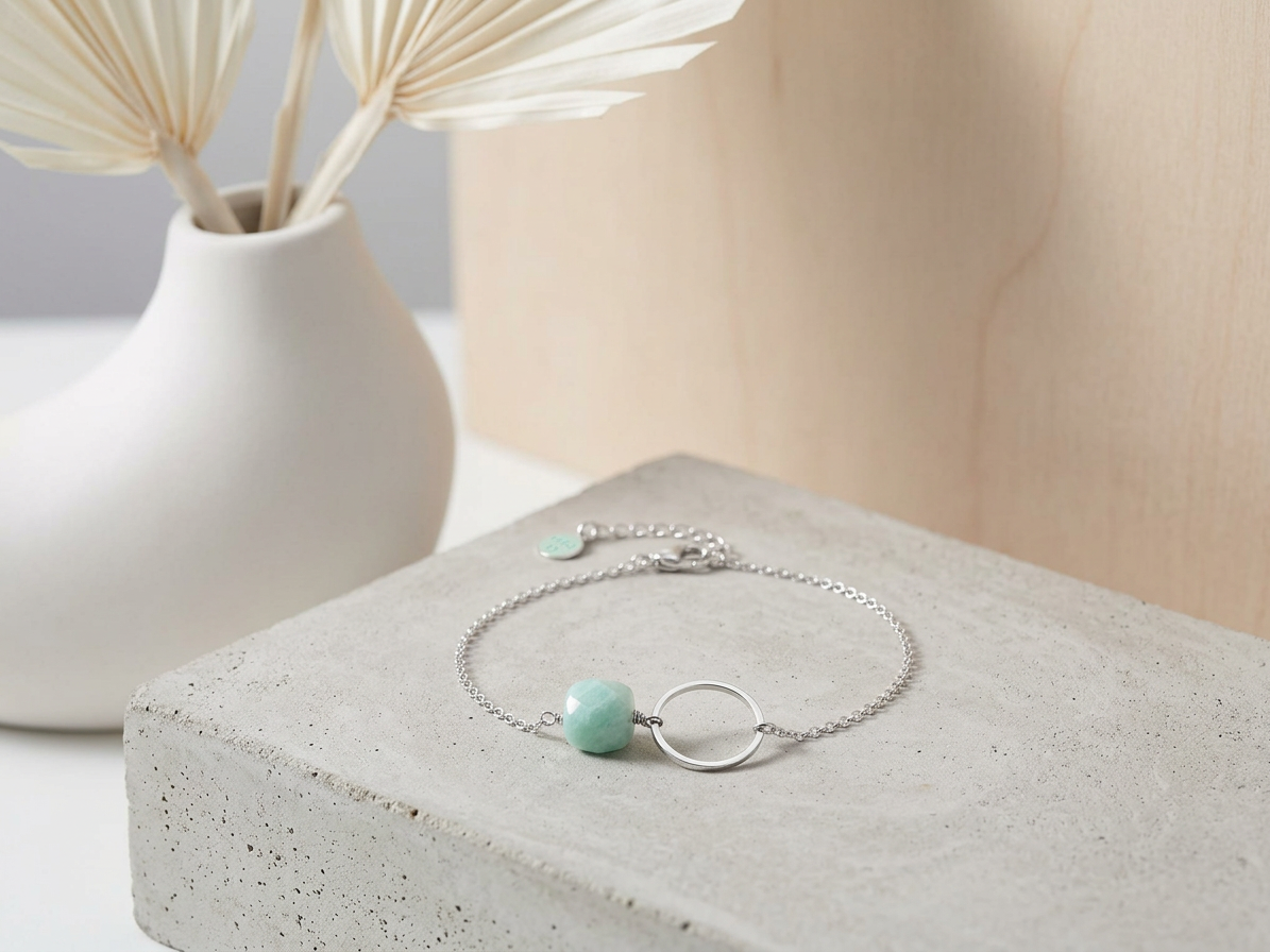 Náramek KARMA s Amazonitem Silver