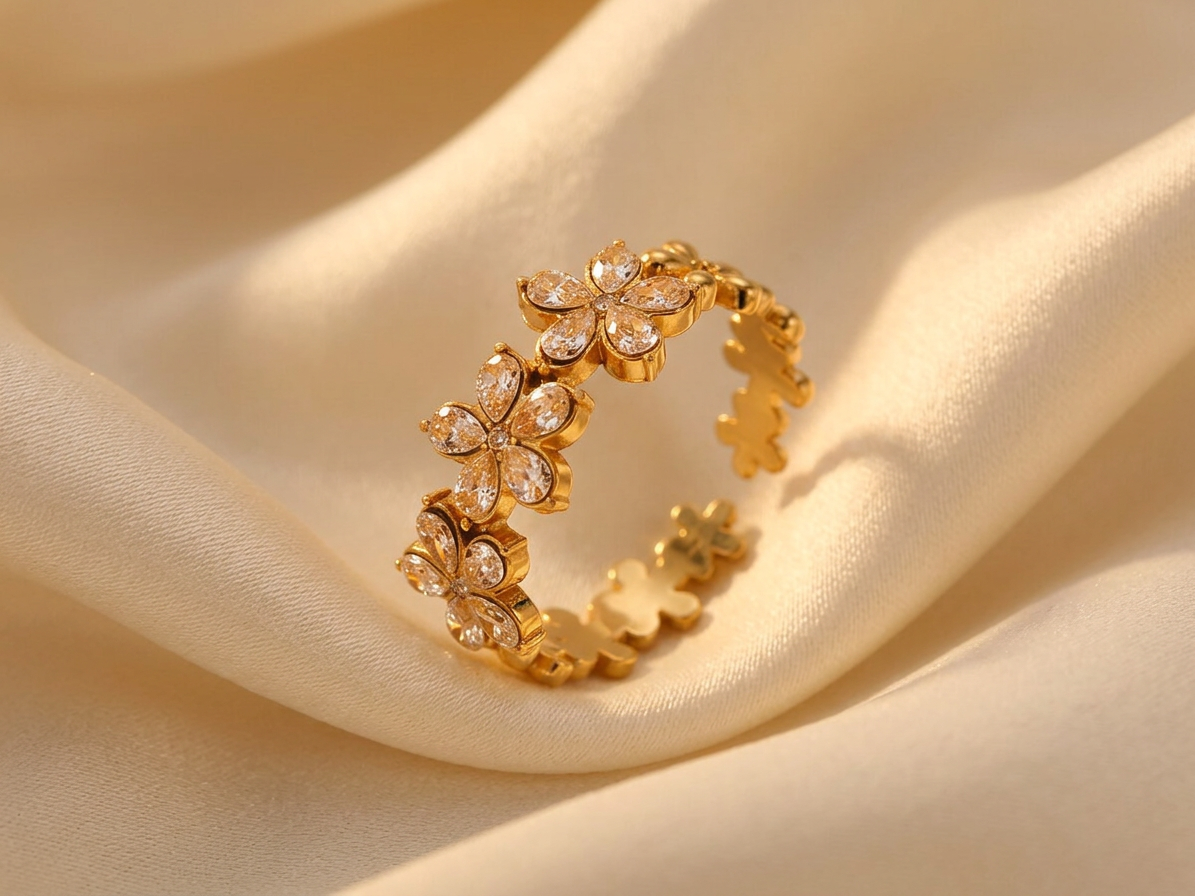 Prsten SHINY FLOWERS Gold