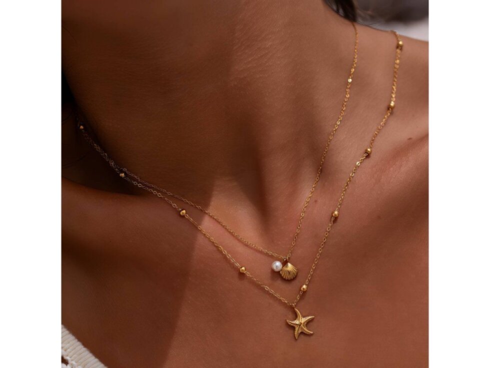 Dvojitý náhrdelník SEA CHARM Gold