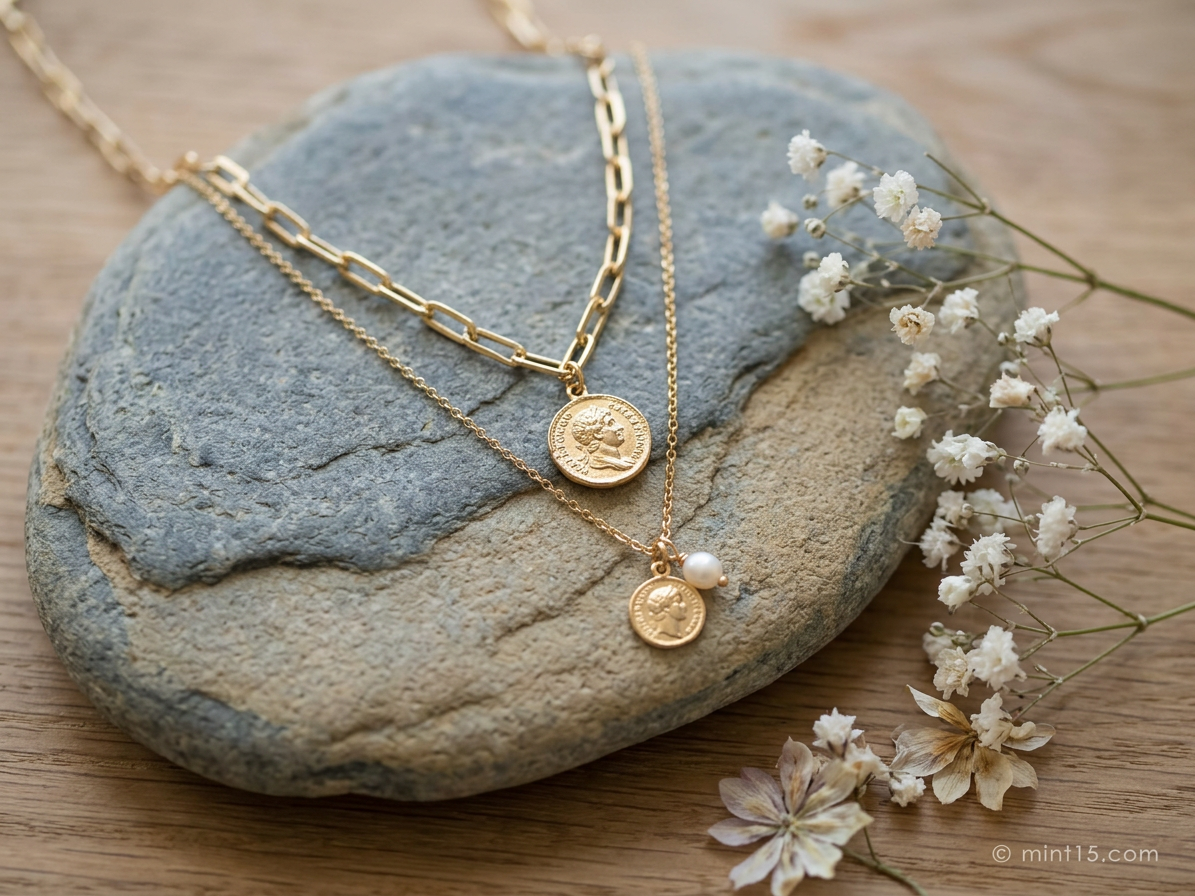 Náhrdelník Little Coin & Pearl Gold
