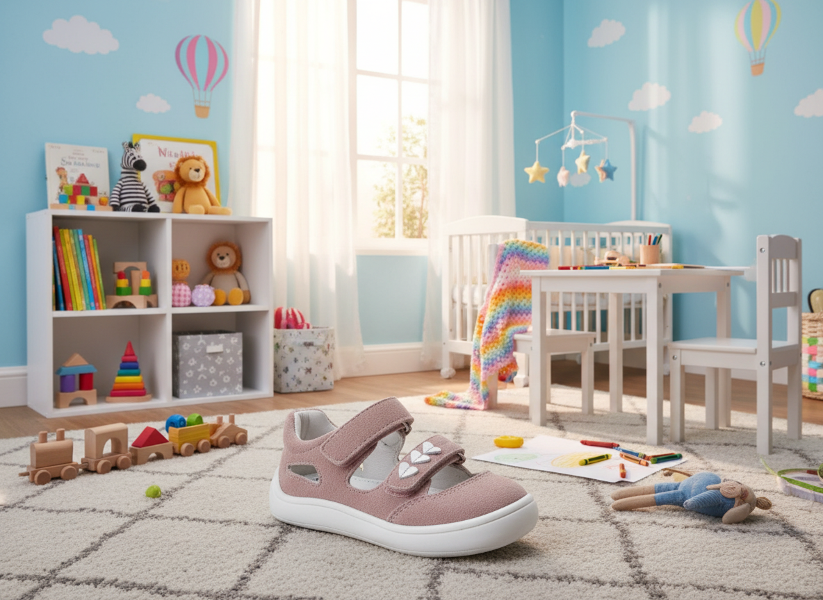 Protetika - Dievčenské barefoot sandálky TERY PINK