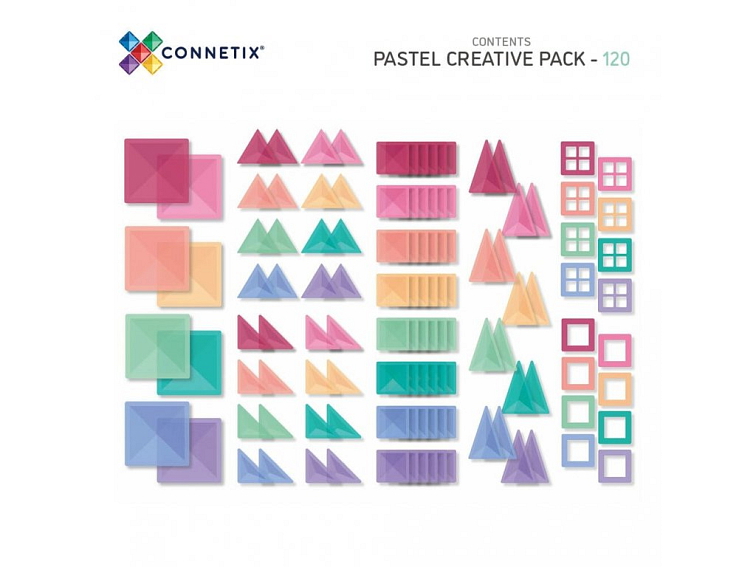 Connetix magnetická stavebnica - Pastel Creative pack 120 kusov