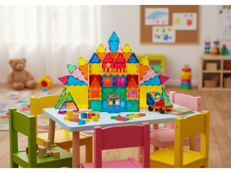 Magnetická stavebnica Oplo Toys - Rainbow 150 KS