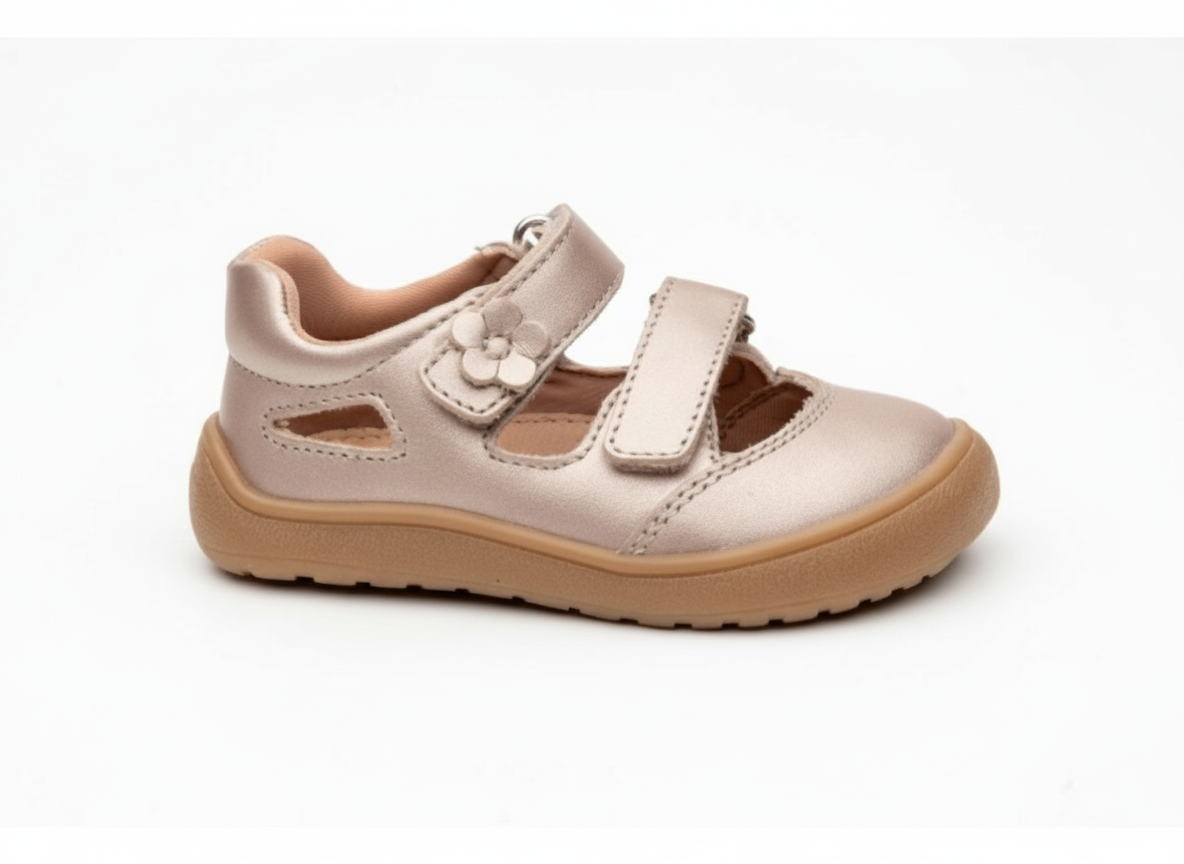 Protetika - Detské dievčenské barefoot sandálky NERY PEARL PINK