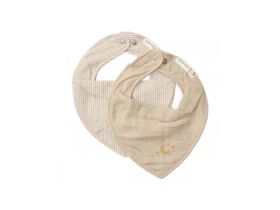 Little Dutch Podbradník bandana 2 ks Pure Soft Beige