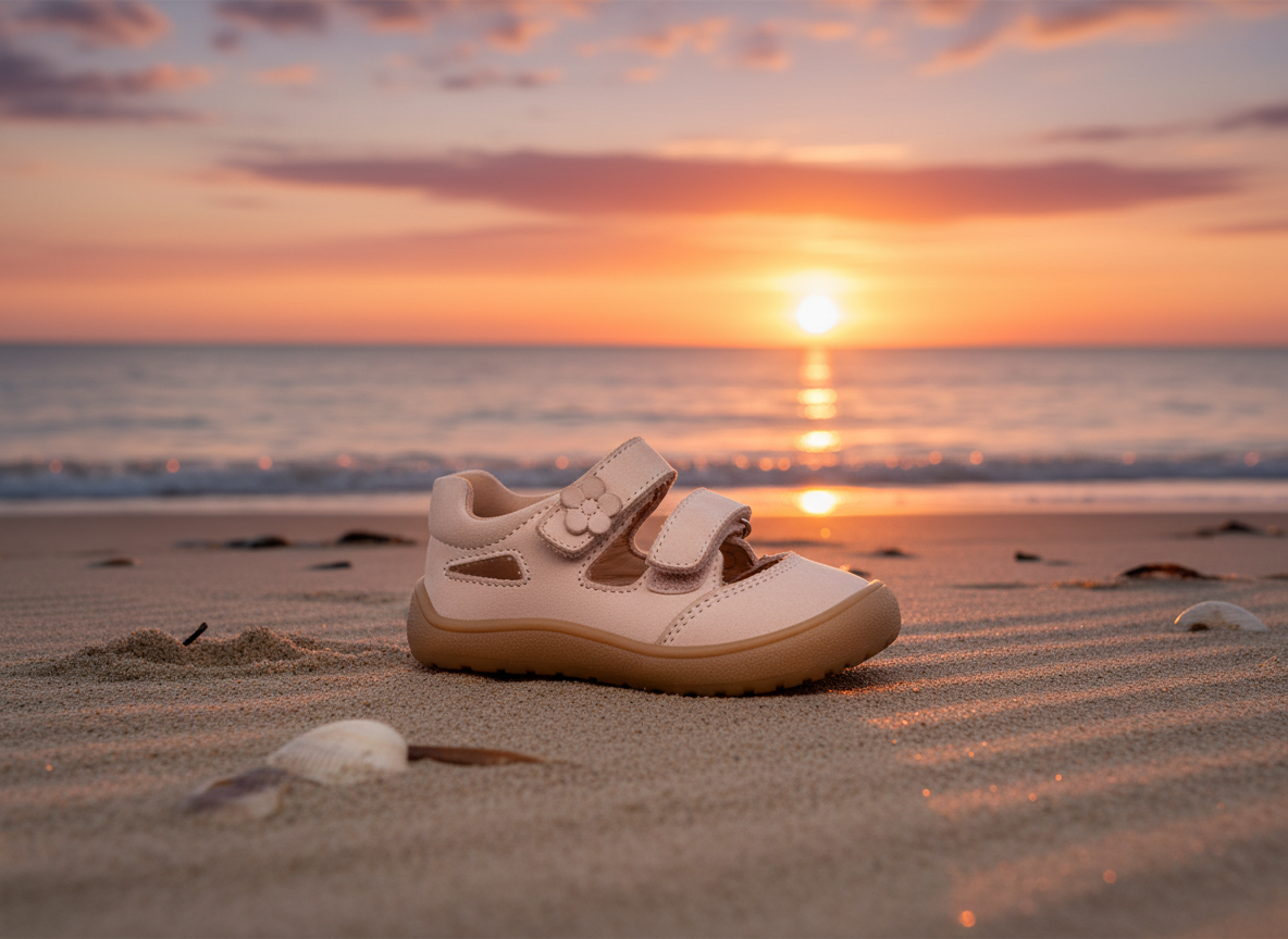 Protetika - Detské dievčenské barefoot sandálky NERY BEIGE