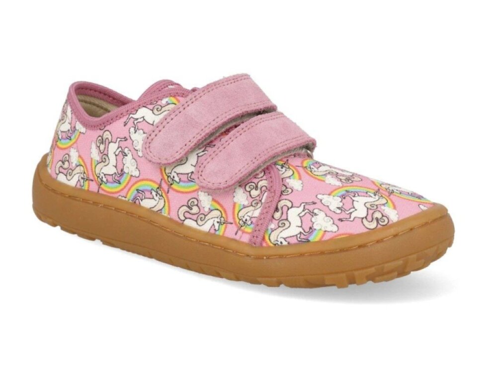 Froddo - Detské barefoot plátenky Canvas G1700422-5 Pink/White