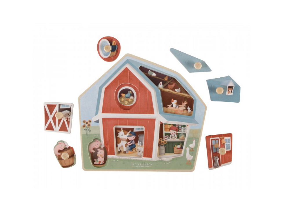Little Dutch Vkladacie puzzle drevené Farma