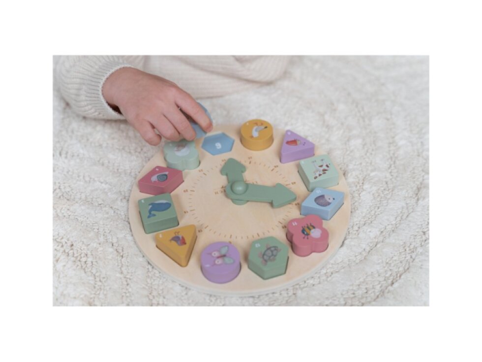 Little Dutch Hodiny s puzzle kockami drevené Farma