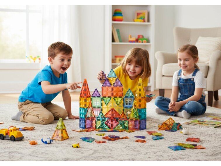 Magnetická stavebnica Oplo Toys - Starshine 70 KS