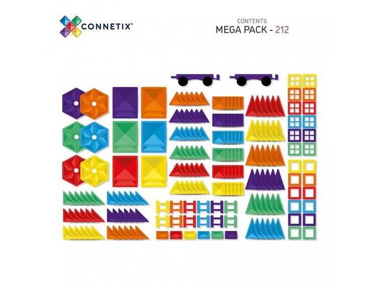 Connetix magnetická stavebnica - Rainbow Mega Pack 212 kusov