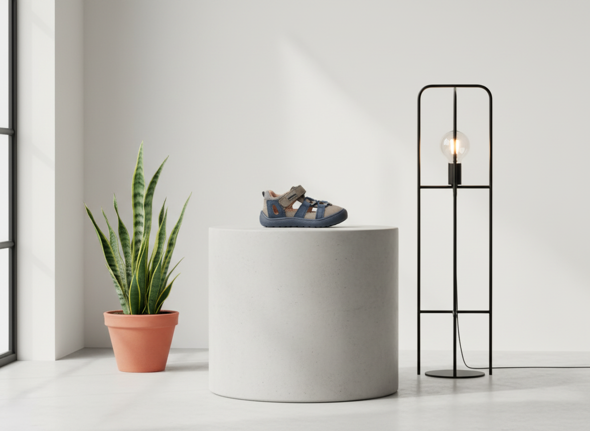 Protetika - Detské chlapčenské barefoot sandálky KENDY KHAKI