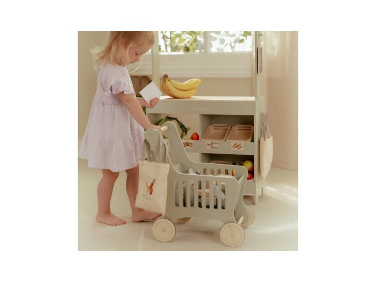 Little Dutch Nákupný vozík s doplnkami drevený