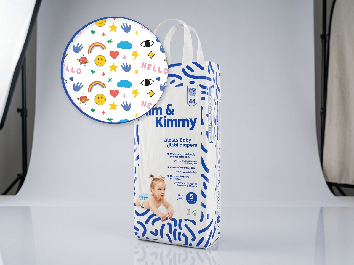 Kim & Kimmy - Jednorázové detské plienky Veľkosť 5 (12-17kg) - 44 ks