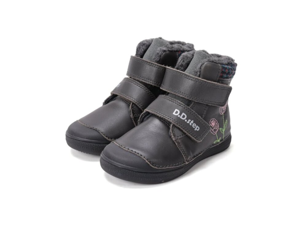 D.D. Step - Detské zimné topánky W049-52654B Dark Grey