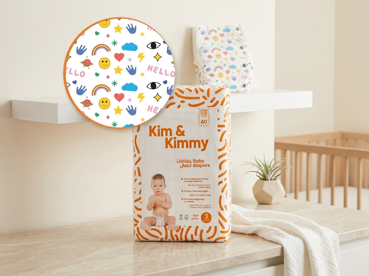 Kim & Kimmy - Jednorázové detské plienky Veľkosť 3 (6 - 11kg) - 60 ks