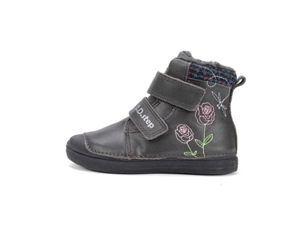 D.D. Step - Detské zimné topánky W049-52654B Dark Grey