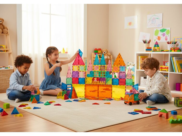 Magnetická stavebnica Oplo Toys - Rainbow 150 KS