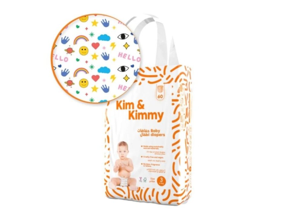Kim & Kimmy - Jednorázové detské plienky Veľkosť 3 (6 - 11kg) - 60 ks
