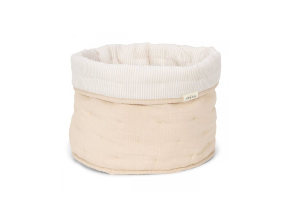 Little Dutch Košík textilný obojstranný veľký Pure Soft Beige Stripe