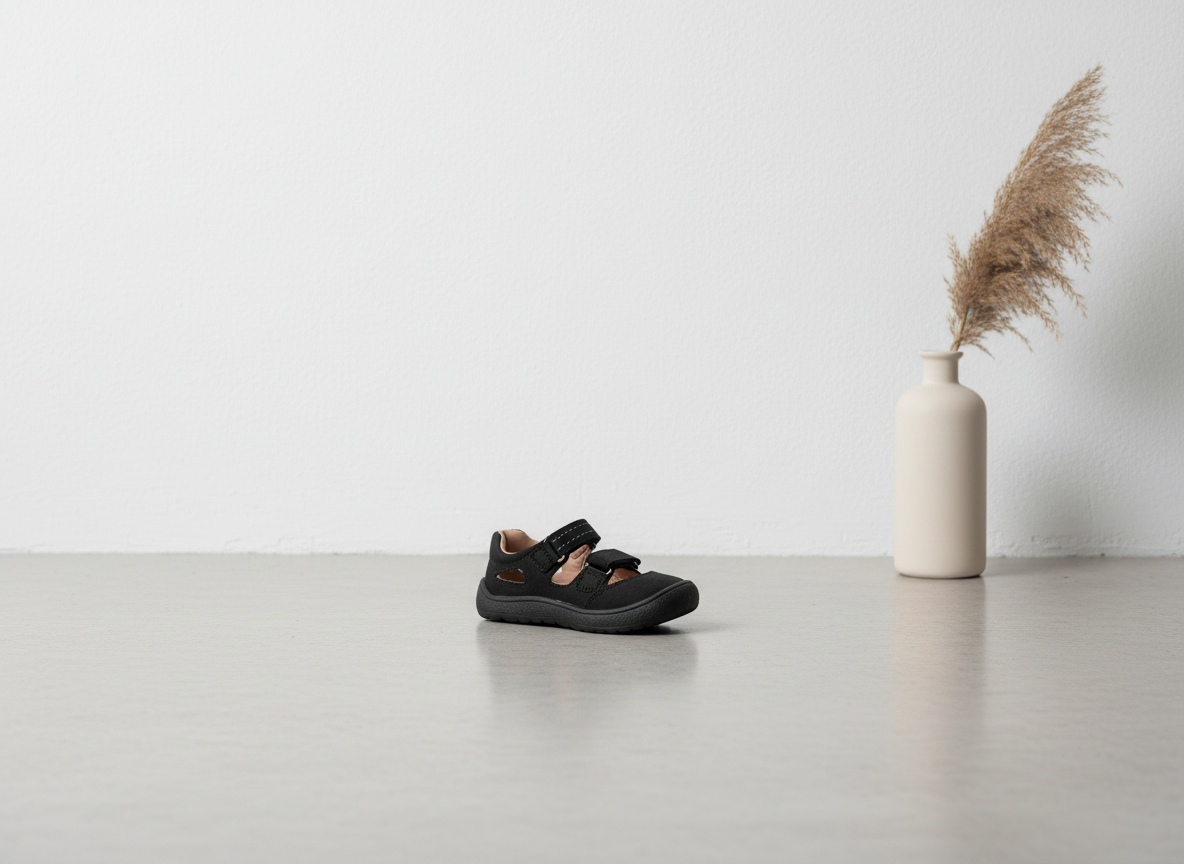 Protetika - Detské chlapčenské barefoot sandálky NERY BLACK