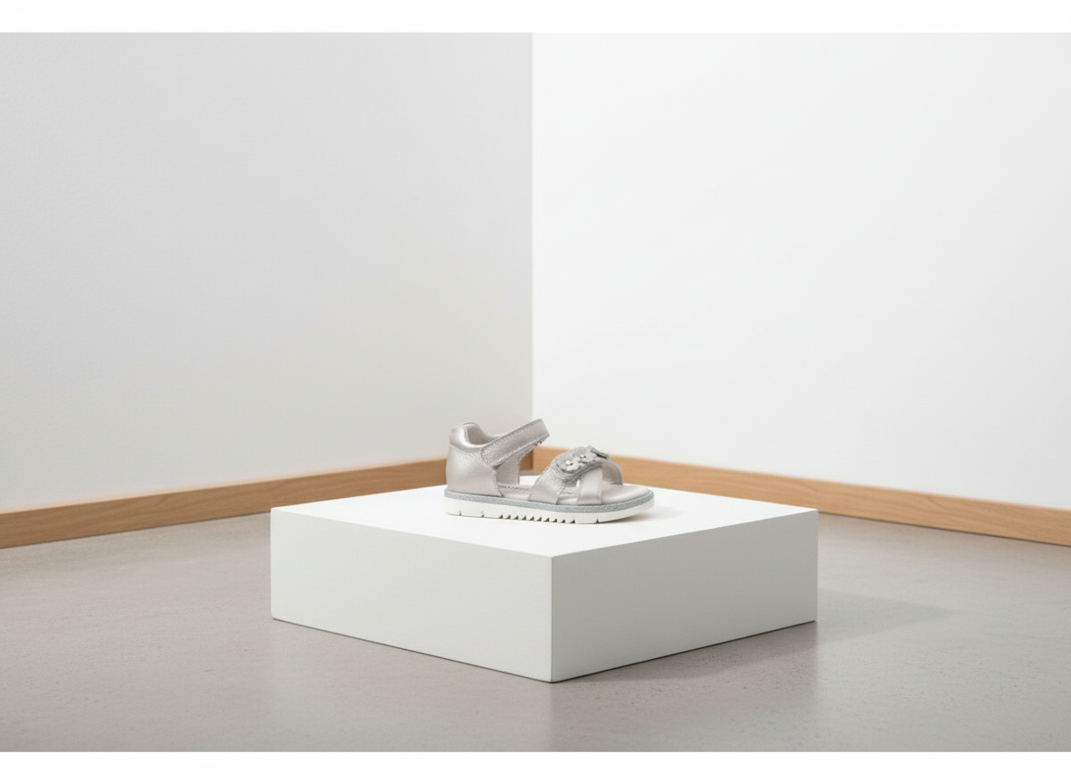 Protetika - Detské dievčenské sandálky LAILA SILVER