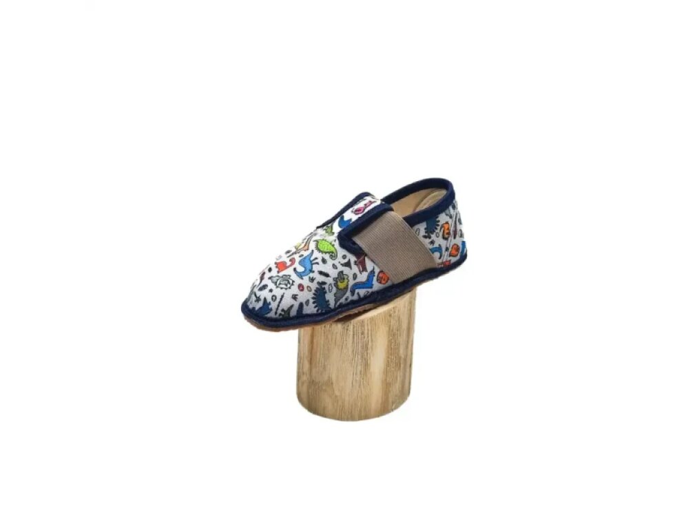 Pegres - Detské barefoot papučky BF 01 Dinosaurus