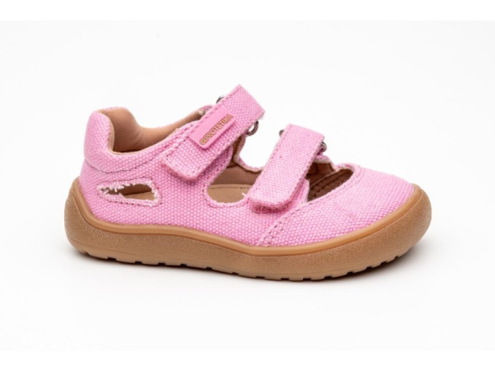 Protetika - Detské dievčenské barefoot sandálky TAFI PINK