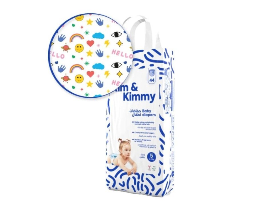 Kim & Kimmy - Jednorázové detské plienky Veľkosť 5 (12-17kg) - 44 ks