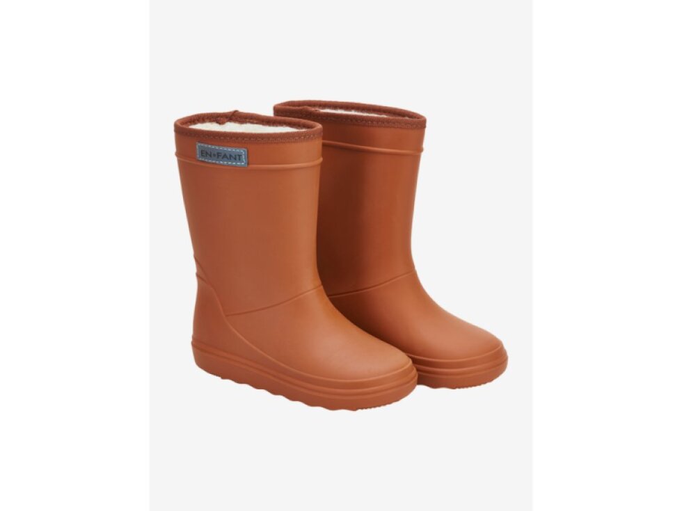 EnFant - Detské gumáky Thermo Leather Brown