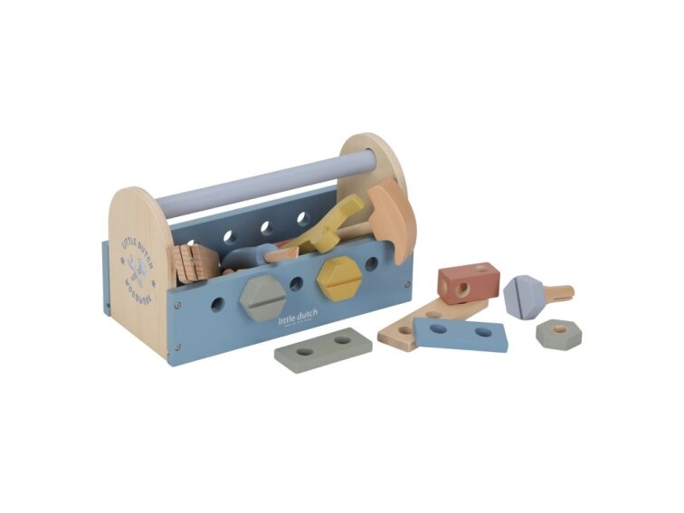 Little Dutch Box s náradím drevený Blue