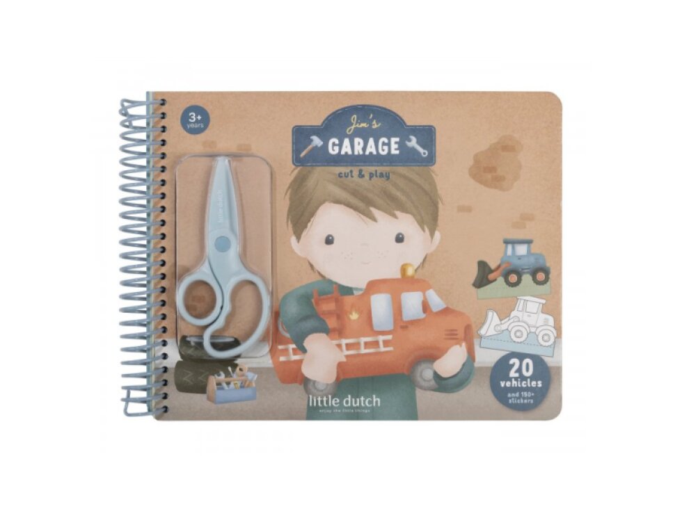 Little Dutch Kniha s vystrihovacími autami Jim
