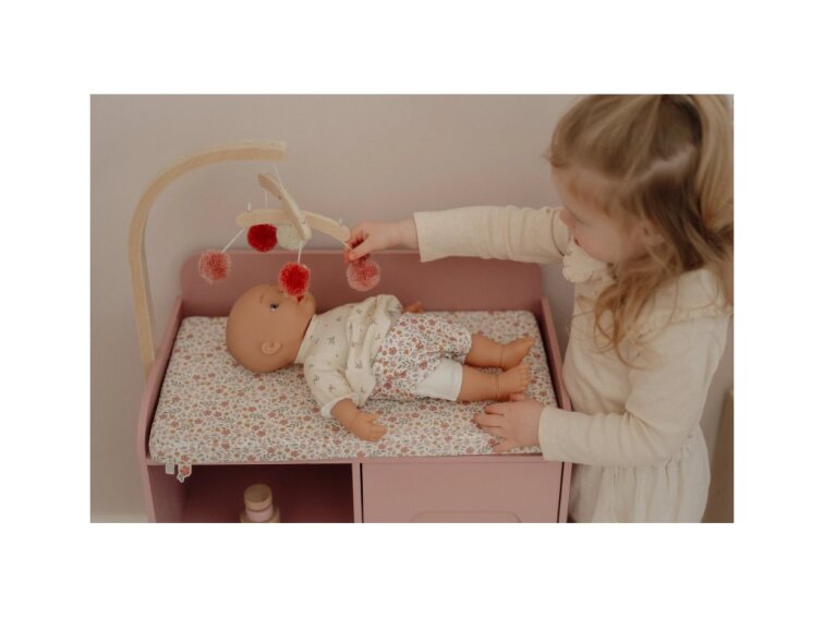 Little Dutch Prebaľovací pult pre bábiky drevený Soft Flowers