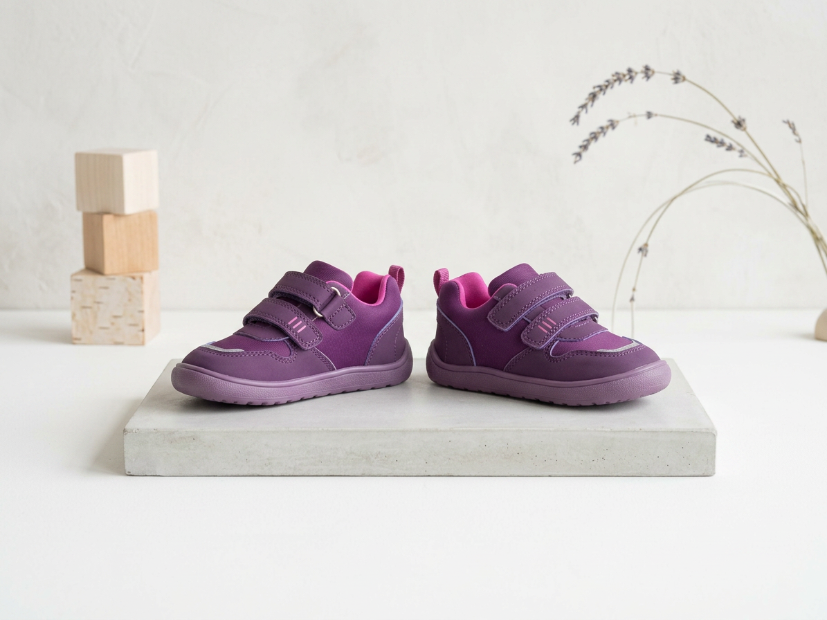 Protetika - Detské prechodné barefoot topánky PERSY PURPLE