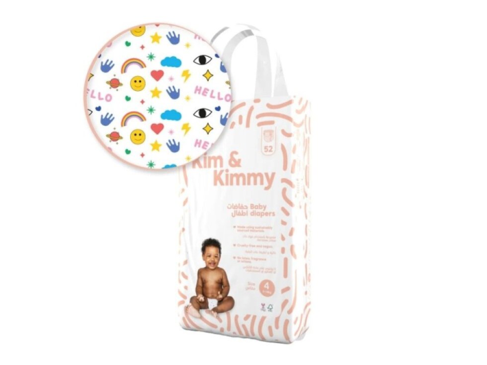 Kim & Kimmy - Jednorázové detské plienky Veľkosť 4 (9 - 14kg) - 52 ks