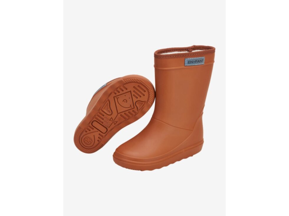 EnFant - Detské gumáky Thermo Leather Brown