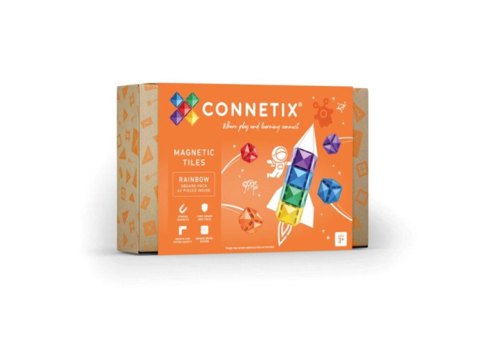Connetix magnetická stavebnica - Rainbow Square Pack 42 ks