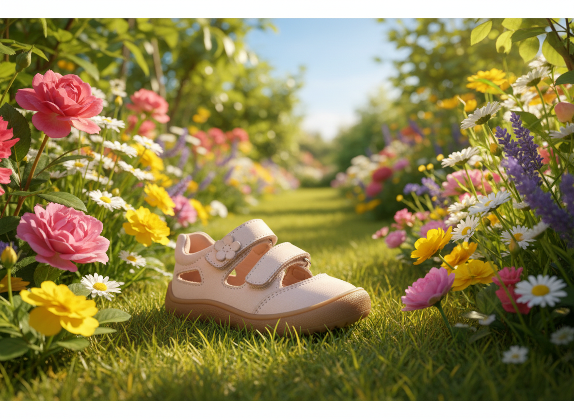 Protetika - Detské dievčenské barefoot sandálky NERY BEIGE