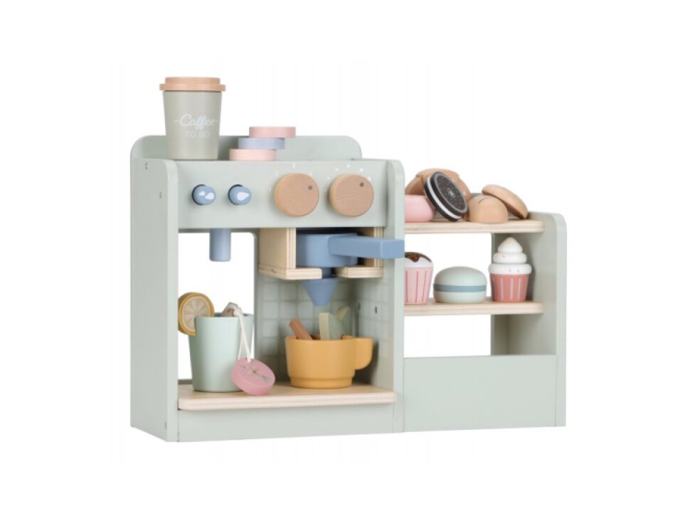 Little Dutch Kávovar drevený veľký s príslušenstvom Coffee House