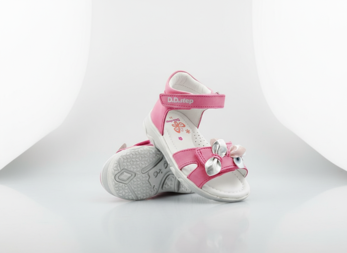 D.D. Step - Detské sandálky pre dievča - Dark Pink Mašla veľ. 20