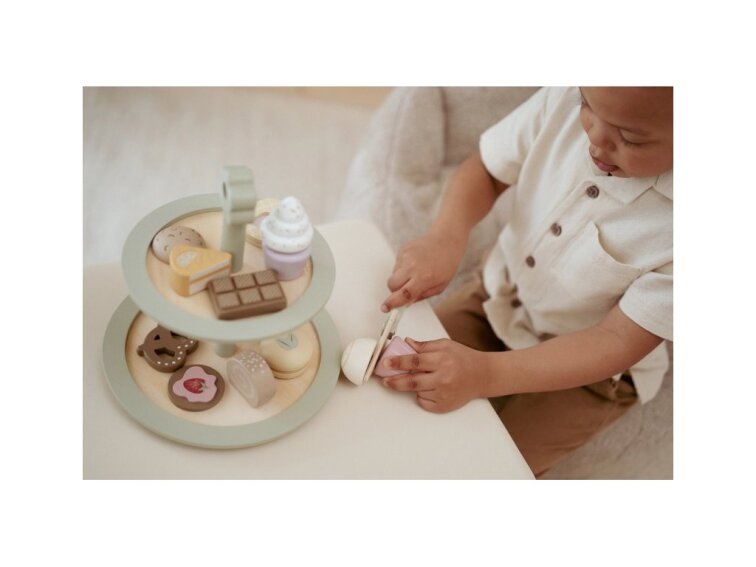 Little Dutch Stojan na pečivo s doplnkami drevený