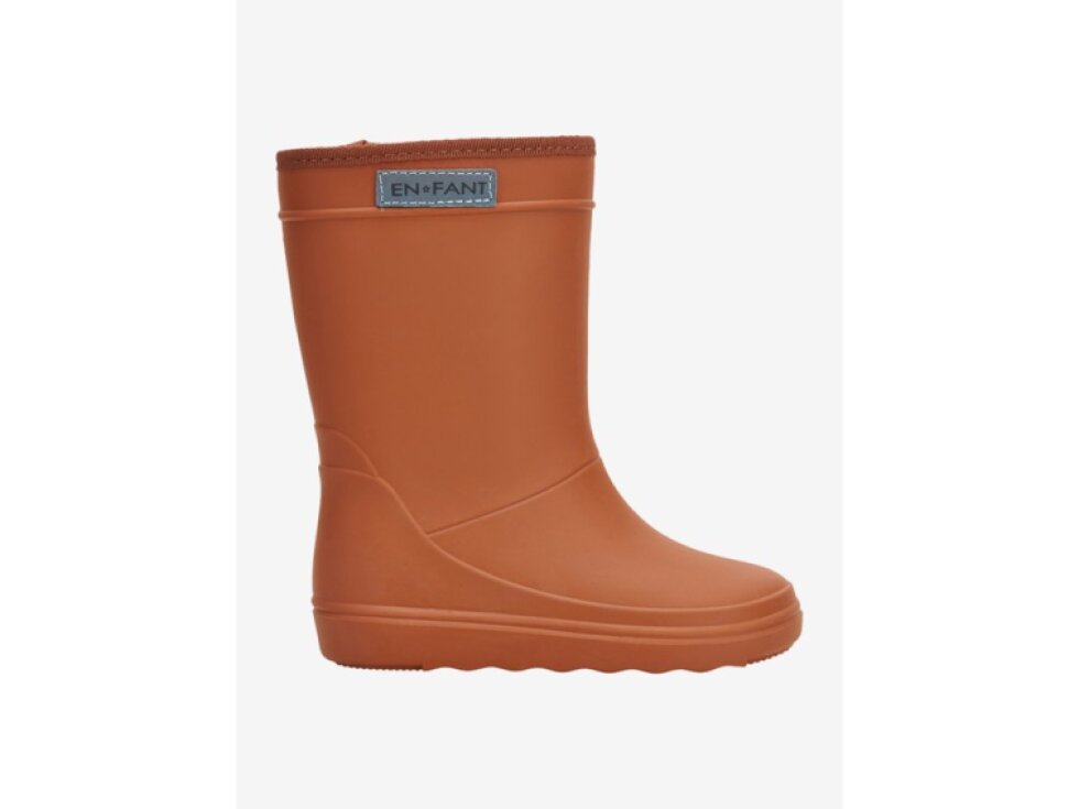EnFant - Detské gumáky Thermo Leather Brown