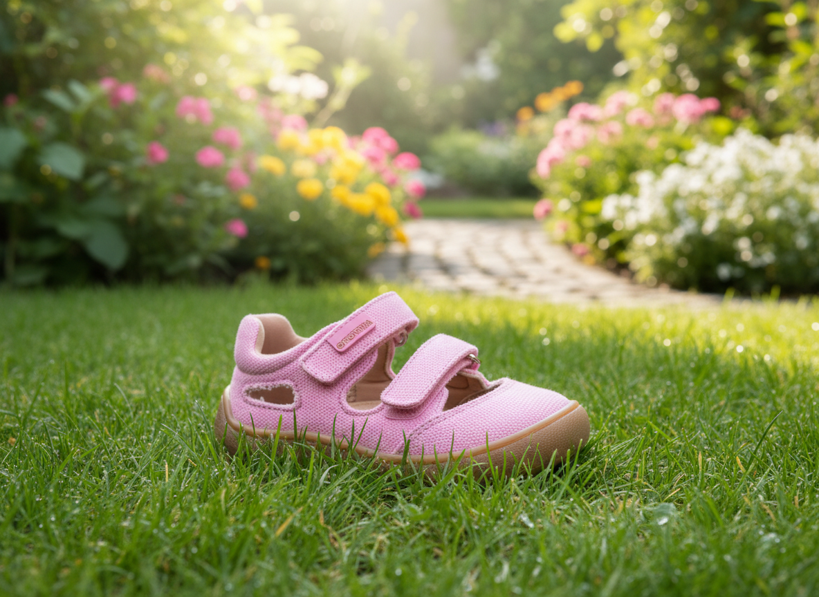 Protetika - Detské dievčenské barefoot sandálky TAFI PINK