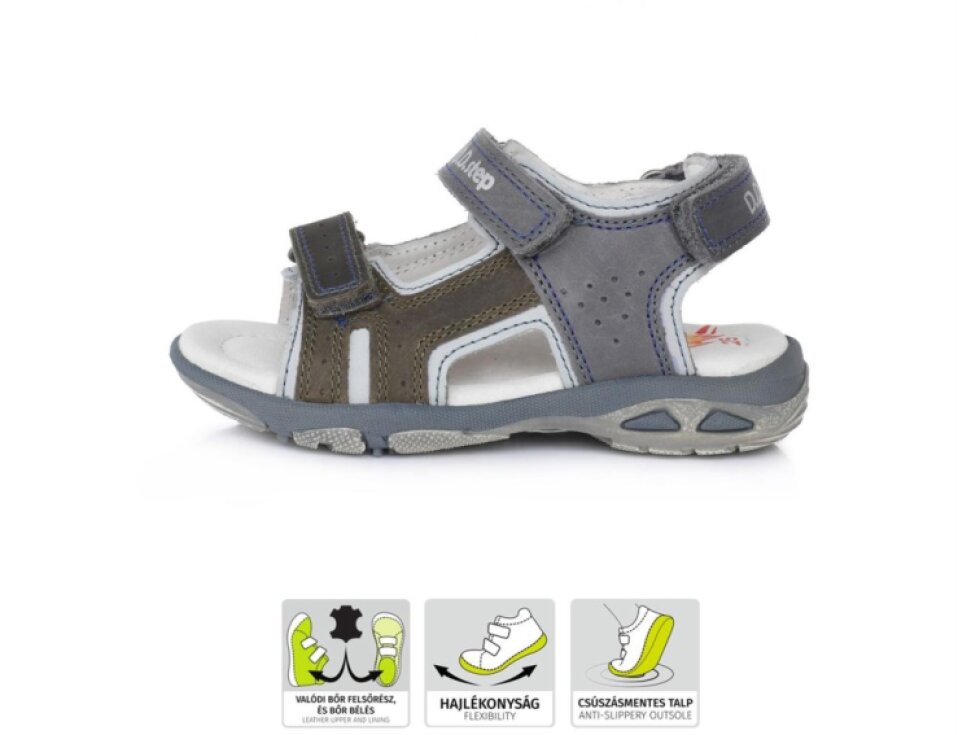 D.D. Step - Detské chlapčenské sandálky Basic - Dark Grey