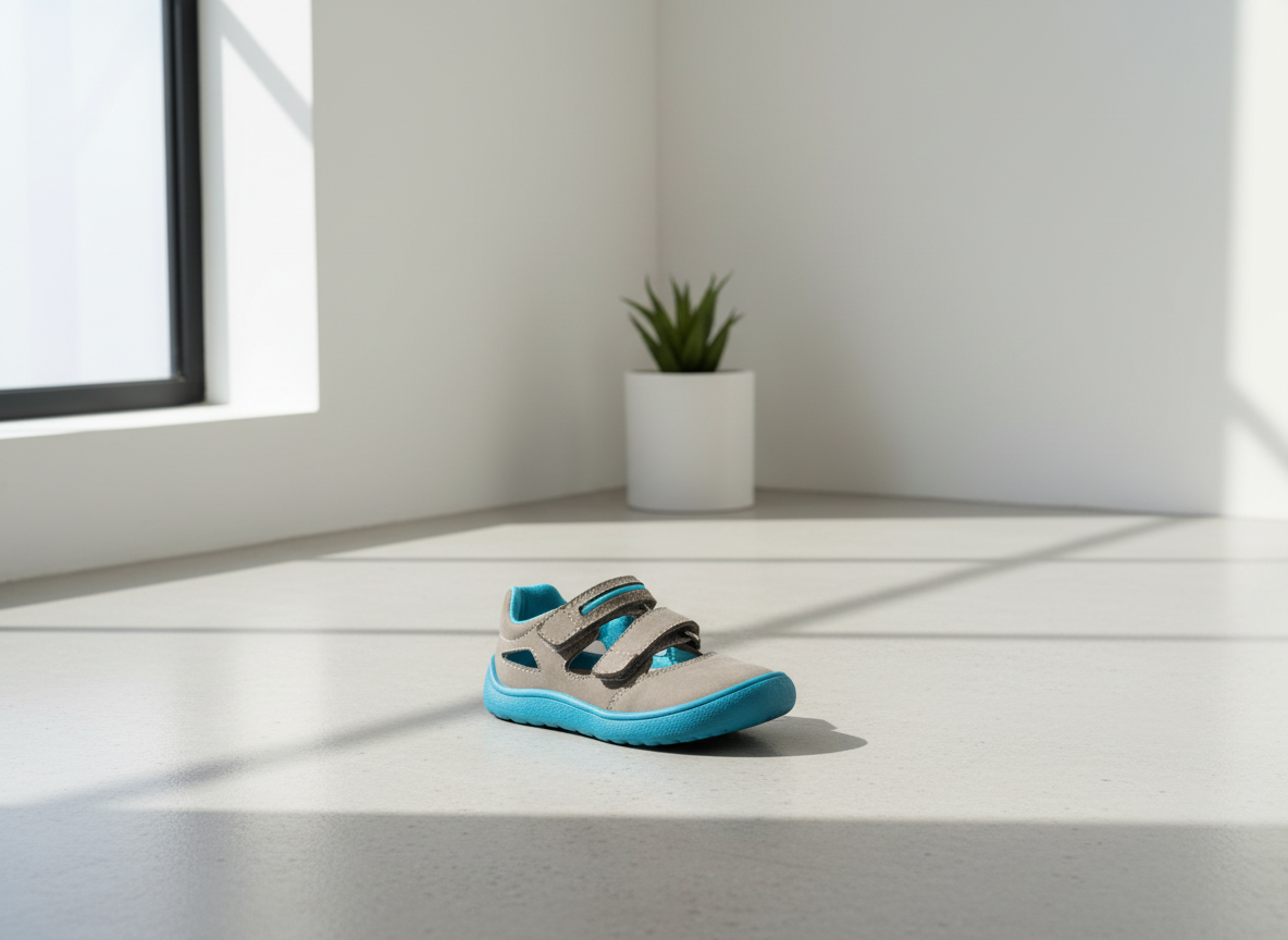 Protetika - Detské chlapčenské barefoot sandálky NERY KHAKI