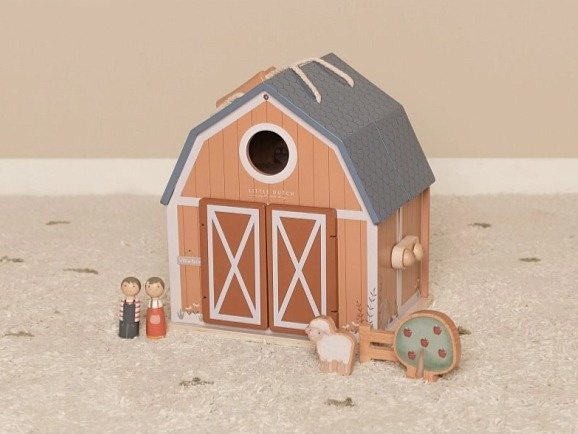 Little Dutch Domček pre bábiky drevený prenosný Farma