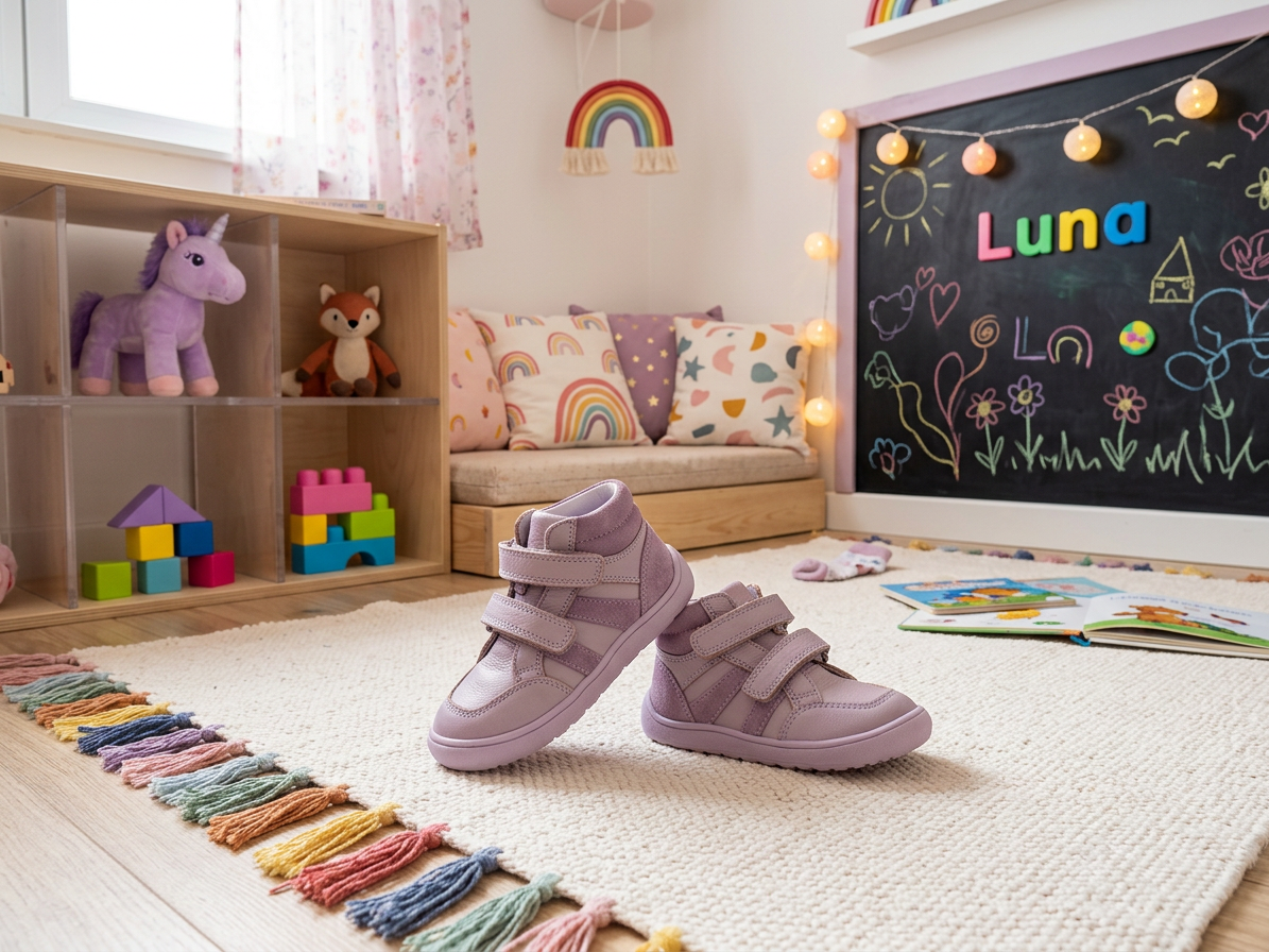Protetika - Detské prechodné barefoot topánky KIRK PURPLE