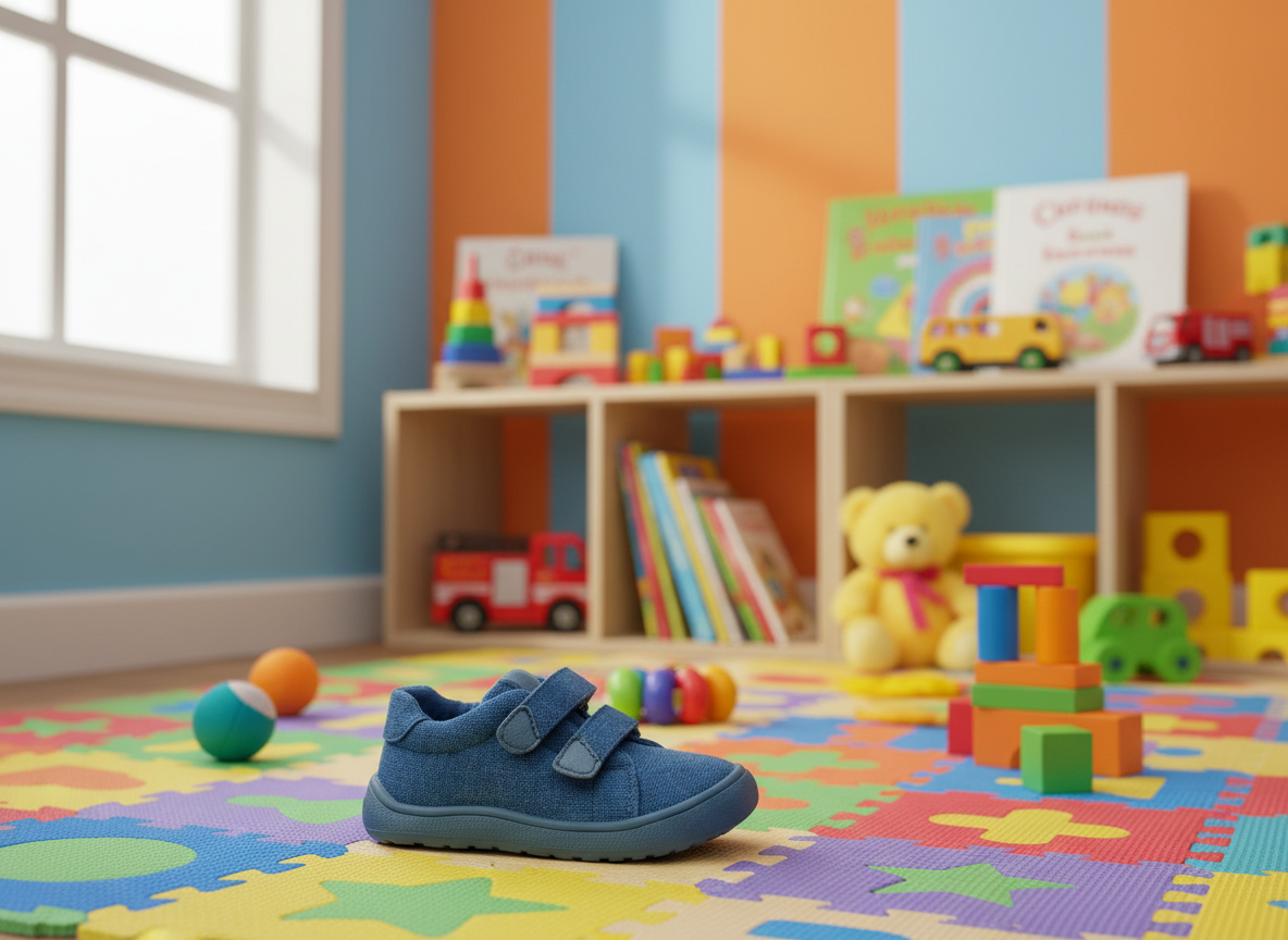 Protetika - Detské chlapčenské barefoot topánky KORO NAVY