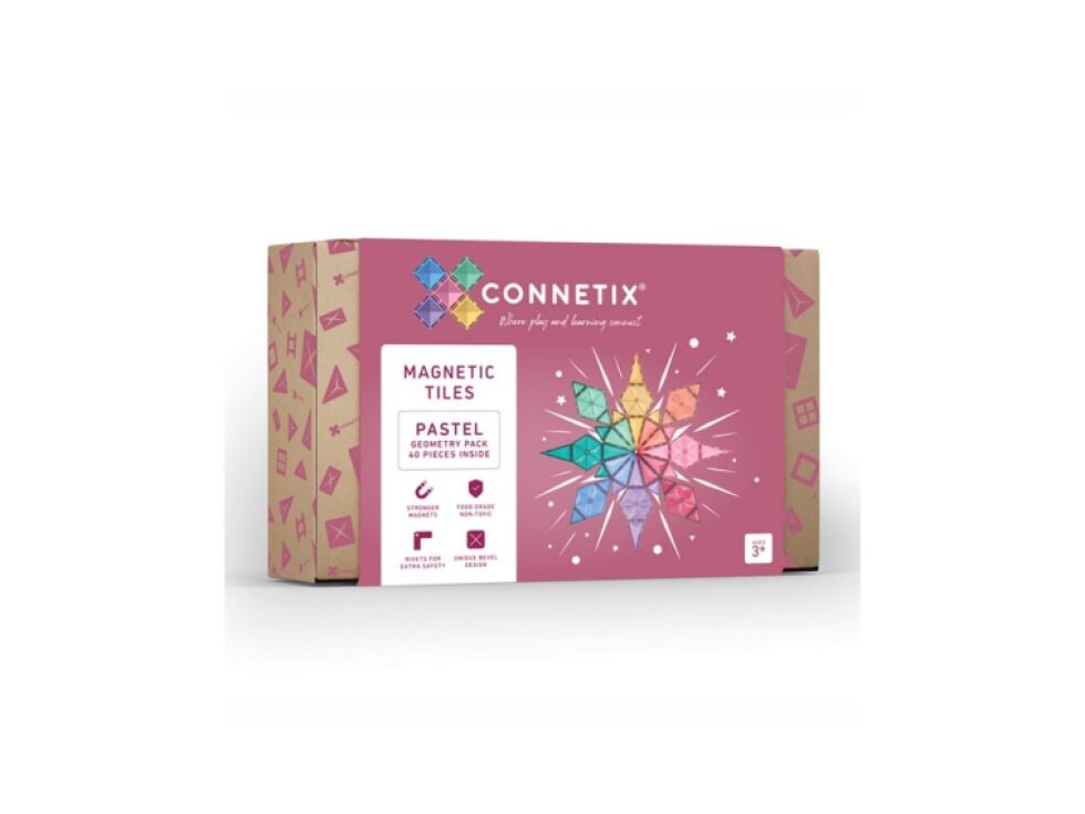 Connetix magnetická stavebnica - Pastel Geometry Pack 40 kusov